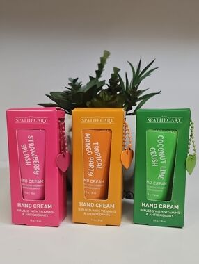 THE SPATHECARY HAND CREAM TRIO COLLECTION STRAWBERRY SPLASH, TROPICAL MANGO &